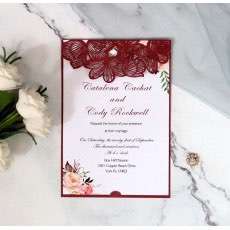 Rose Invitation Card Laser Cut Wedding Invitation Card